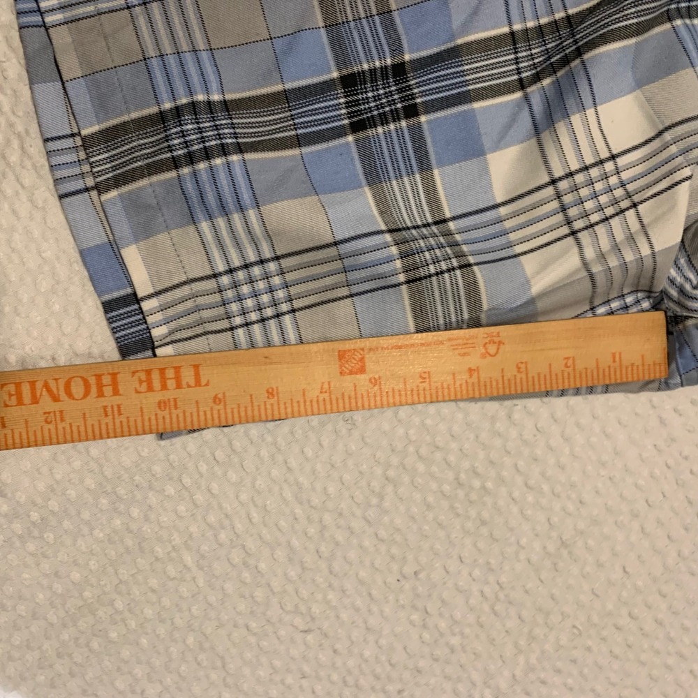 Rusty Mens Plaid Walk Shorts Blue Grey White Checkered Size 36 Surf Skater - Picture 5 of 6